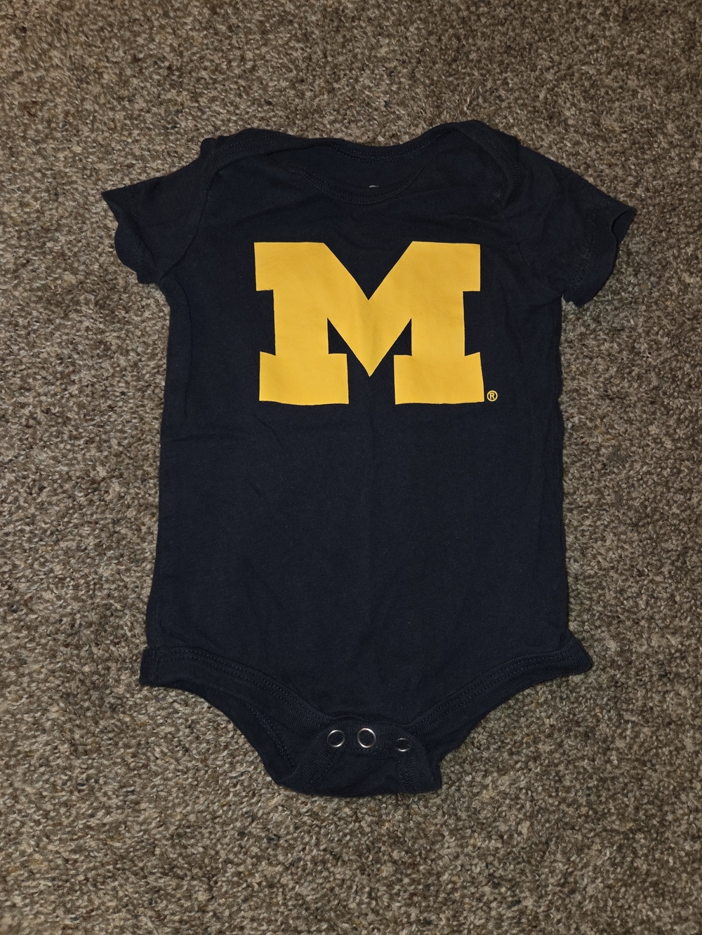 University of Michigan Navy and Maize Baby One-Piece Bodysuit